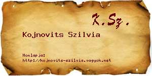 Kojnovits Szilvia névjegykártya